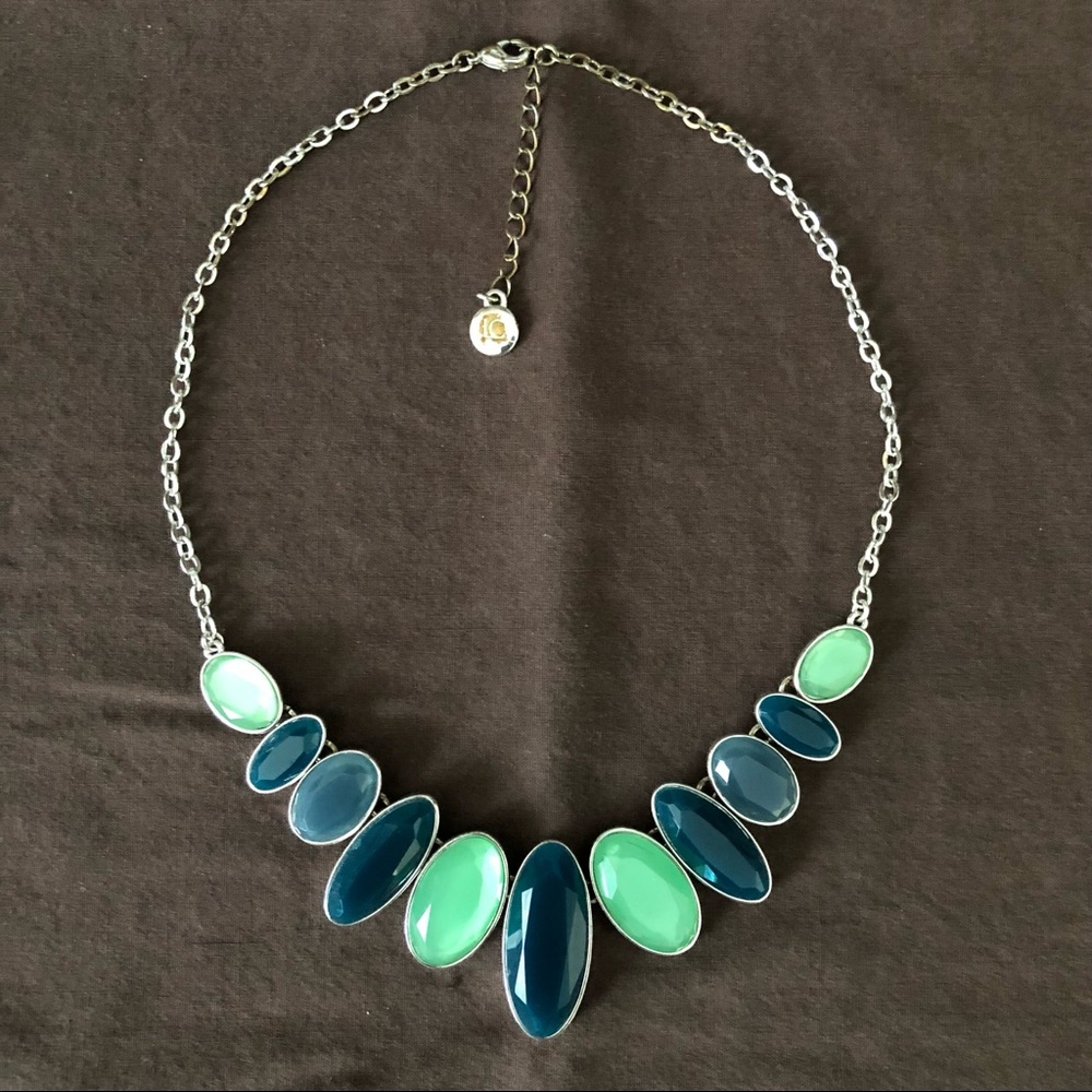 Navy & Green Statement Necklace